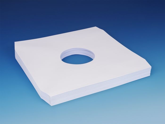 12 Inch Record Paper Inner Sleeves - Polylined - With Hole - White