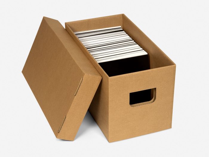 7 Record Storage Box, Corrugated Cardboard